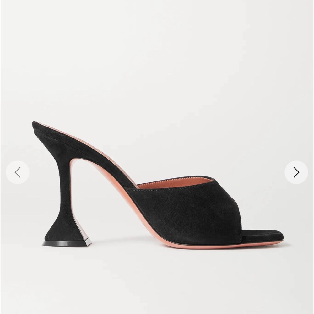 Amina Muaddi suede black Lupita mule size 39.5 NEVER WORN